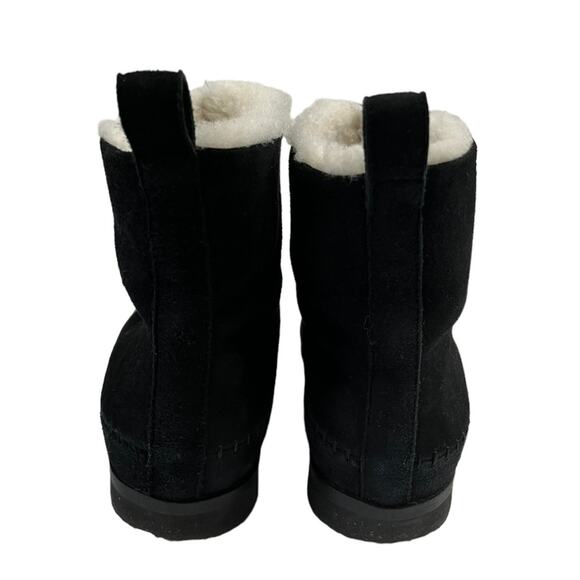 Jenni Kanye Suede Shearling Moc Boot Black 6 - Picture 6 of 11